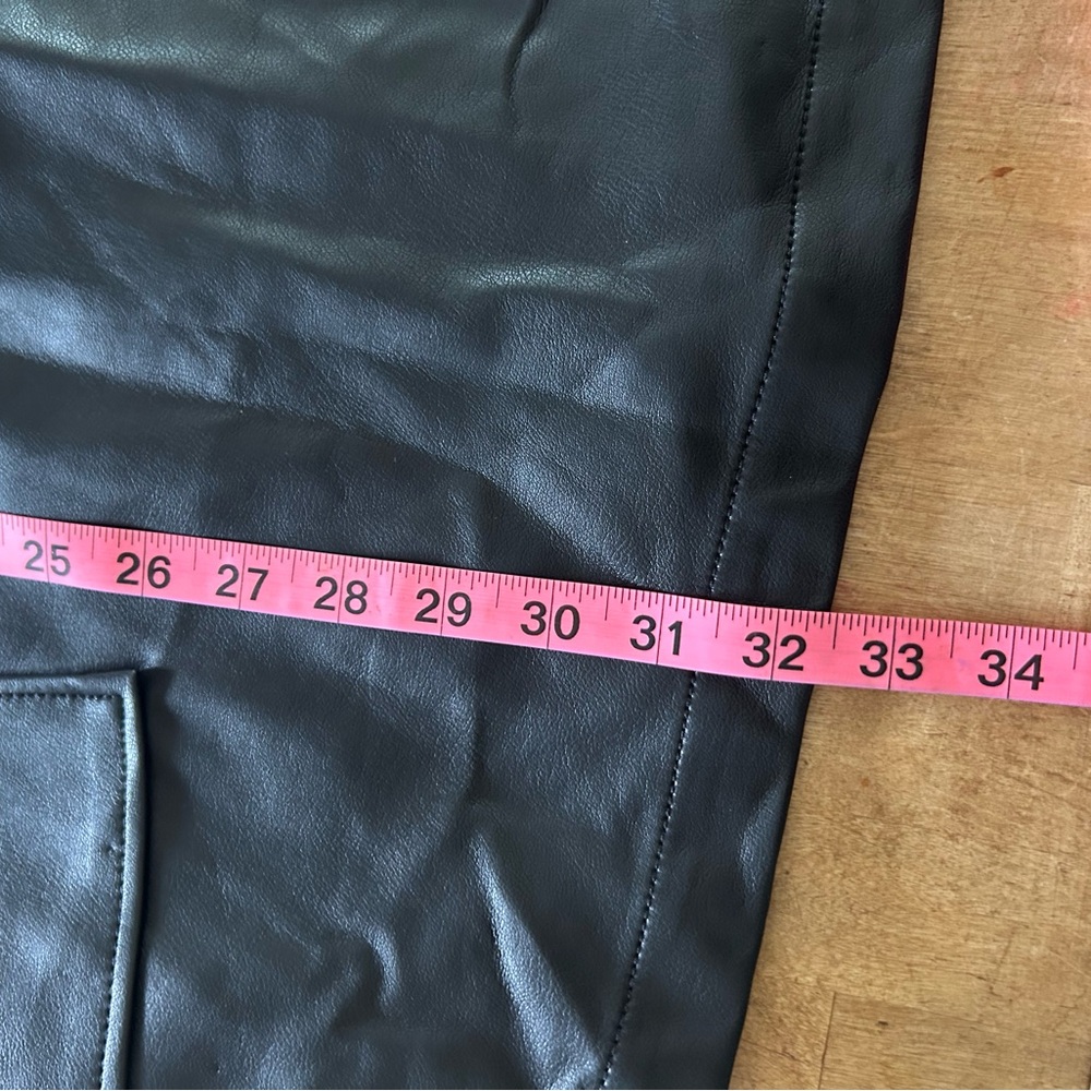 ⭐️ NEW Maeve Anthropologie Small Black Faux Leather Mini Dress With Pockets - Picture 13 of 13